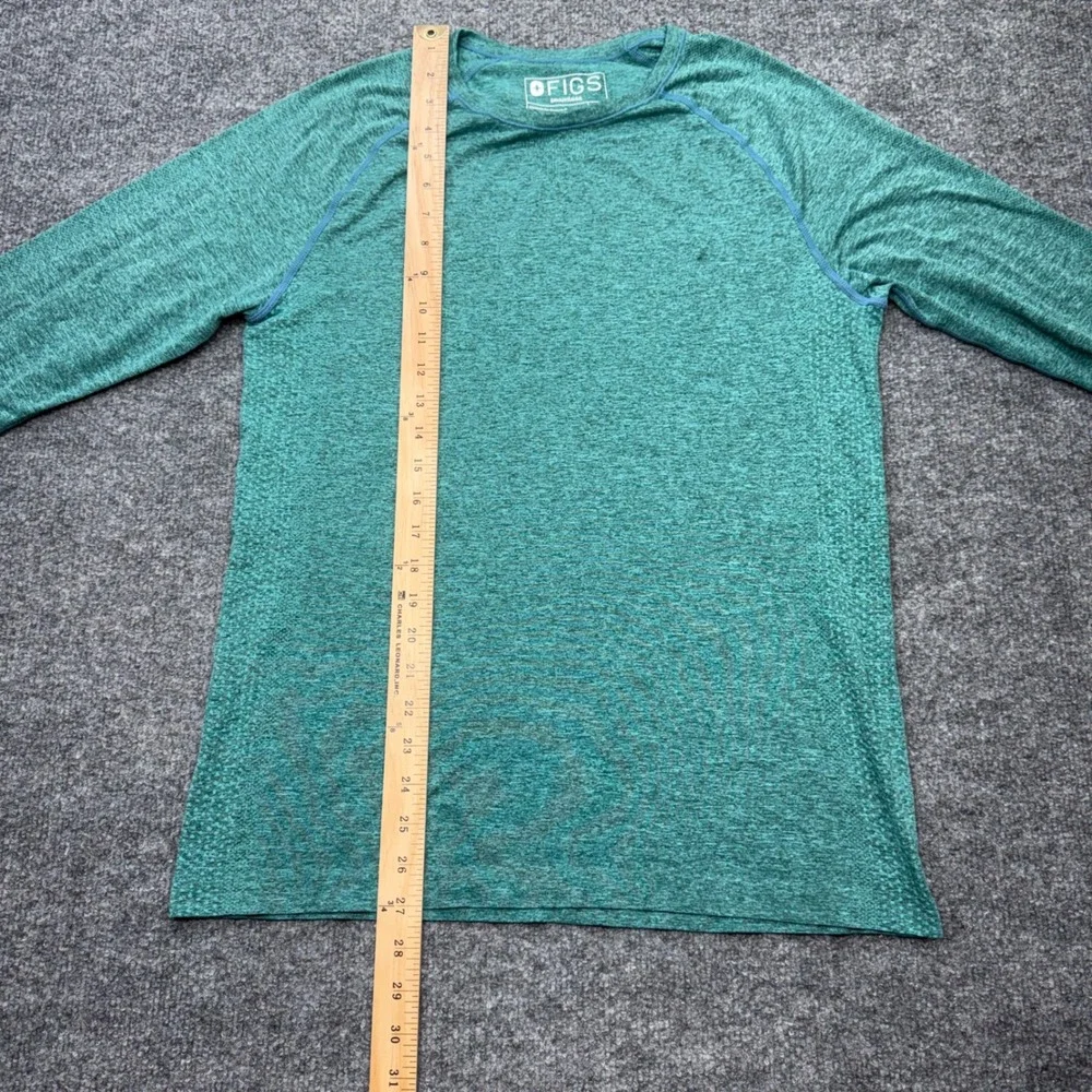 FIGS Seamless Long Sleeve Underscrub Top Mens Medium Green Heathered M18KW1002